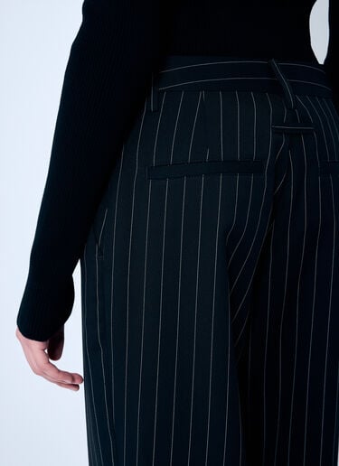 Jean Paul Gaultier Pinstriped Tailored Pants With Skirt Overlay Black jpg0259009