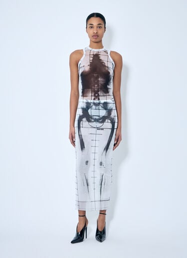 Jean Paul Gaultier Squeletor Mesh Midi Skirt Blue jpg0259018
