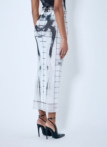 Jean Paul Gaultier Squeletor Mesh Midi Skirt Blue jpg0259018