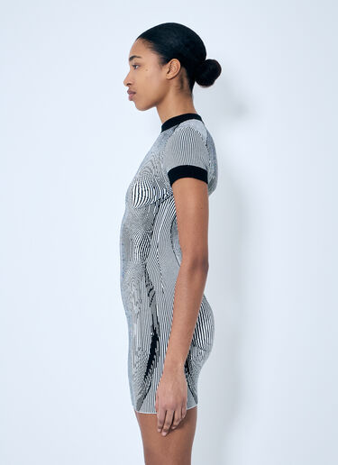 Jean Paul Gaultier Morphing Pinstripe Mini Dress White jpg0259020