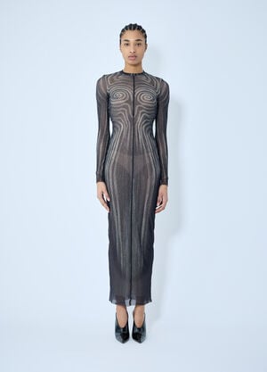 Jean Paul Gaultier Mesh Maxi Dress Grey jpg0260001