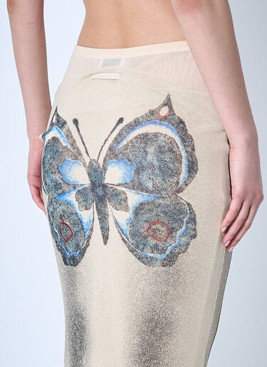 Jean Paul Gaultier ダブルレイヤー メッシュスカート  エクリュ jpg0260003