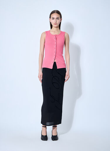 Jean Paul Gaultier 메시 타투 미디 스커트  블랙 jpg0260008
