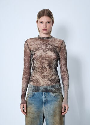 Jean Paul Gaultier Médaillon Mesh Top Beige jpg0261005