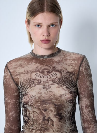 Jean Paul Gaultier 메달리온 메시 탑  베이지 jpg0261005