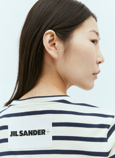 스트라이프 골지 마감 탑 Jil Sander+ 스트라이프 골지 마감 탑 화이트 jsp0255014