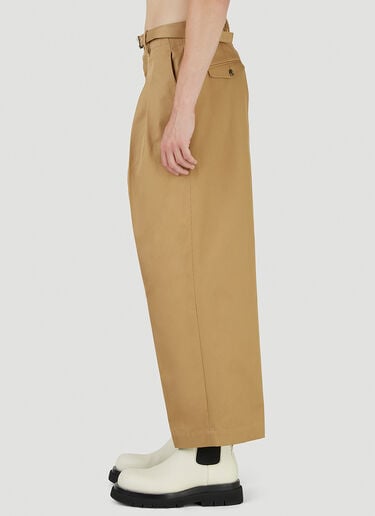 Belted Pleated Crop Pants JW Anderson Belted Pleated Crop Pants Beige jwa0146014
