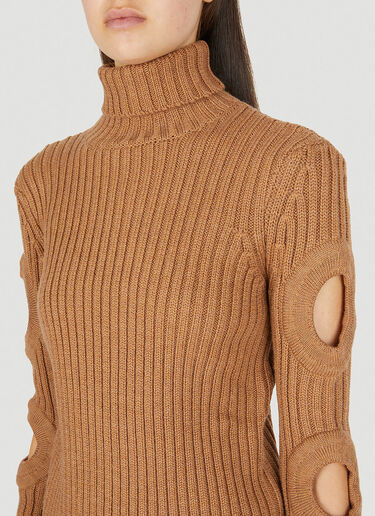 JW Anderson Cut-Out Sleeve Roll Neck Sweater Camel jwa0249022