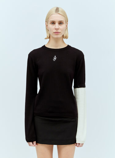 JW Anderson 대조적인 소매 스웨터 블랙 jwa0255014
