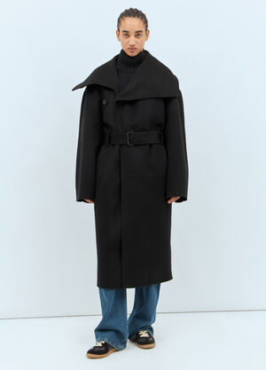 JW Anderson 羊毛裹身大衣  黑 jwa0257003