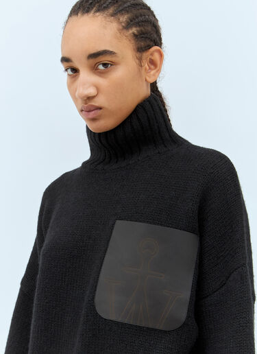 レザーパッチポケット付きセーター JW Anderson レザーパッチポケット付きセーター ブラック jwa0257011