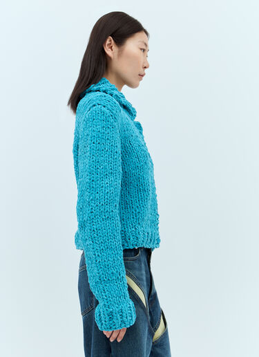 Chenille Cardigan JW Anderson Chenille Cardigan Blue jwa0257012