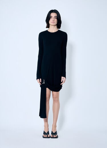 JW Anderson Draped Hem Dress Black jwa0259003