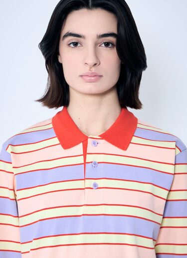 Striped Polo Shirt With Contrast Trims JW Anderson Striped Polo Shirt With Contrast Trims Purple jwa0259006