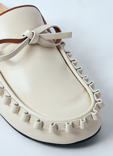 JW Anderson 皮革褶边穆勒鞋 白色 jwa0259011