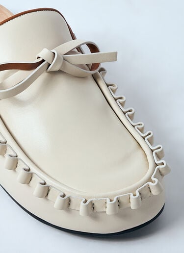 皮革褶边穆勒鞋 JW Anderson 皮革褶边穆勒鞋 白色 jwa0259011