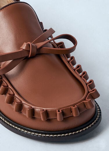 Leather Ruffle Loafers JW Anderson Leather Ruffle Loafers Brown jwa0259012