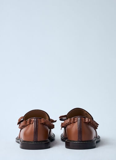 Leather Ruffle Loafers JW Anderson Leather Ruffle Loafers Brown jwa0259012