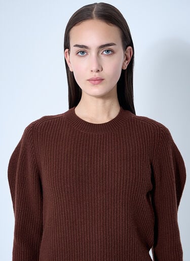 Puff Sleeve Sweater JW Anderson Puff Sleeve Sweater Brown jwa0260008