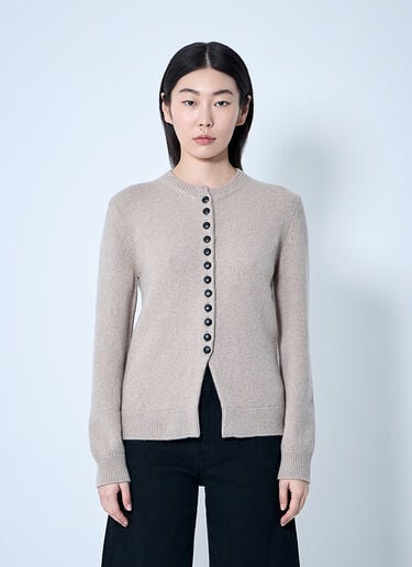 Josette Silk Cardigan Khaite Josette Silk Cardigan Beige kha0260005