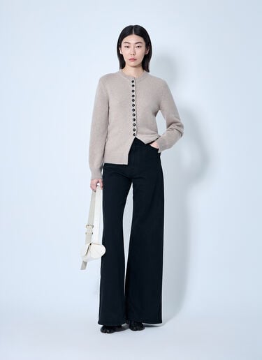 Josette Silk Cardigan Khaite Josette Silk Cardigan Beige kha0260005