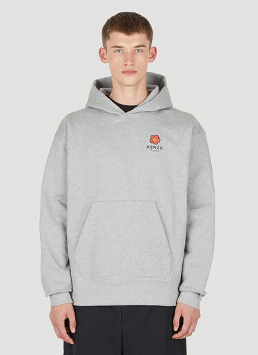 Logo Print Hooded Sweatshirt Kenzo Logo Print Hooded Sweatshirt Grey knz0150009