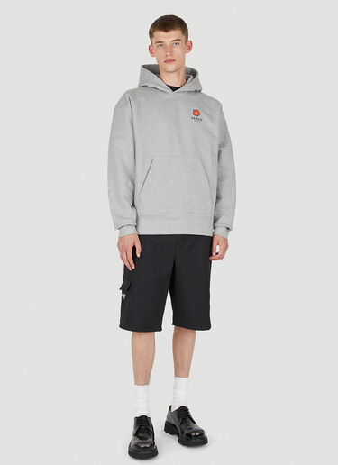 Logo Print Hooded Sweatshirt Kenzo Logo Print Hooded Sweatshirt Grey knz0150009