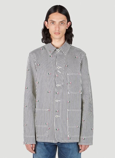 Kenzo Floral Stripe Workwear Jacket White knz0152001
