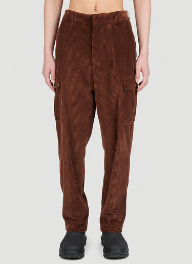 Kenzo Corduroy Cargo Pants Dark Brown knz0154019
