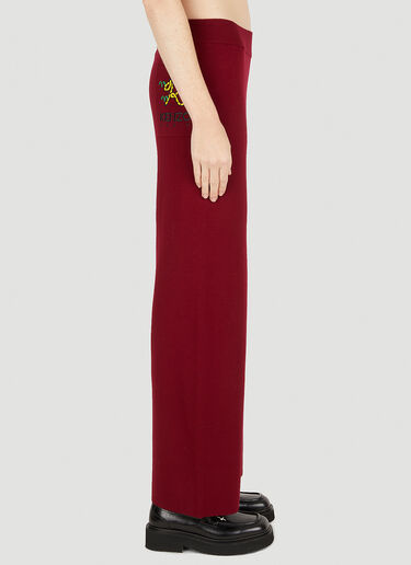 Kenzo Crest Logo Pants Red knz0250022