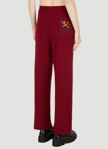 Kenzo Crest Logo Pants Red knz0250022