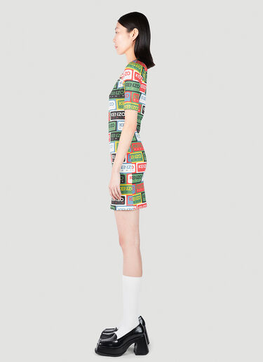 라벨 바디콘 미디 드레스 Kenzo 라벨 바디콘 미디 드레스 그린 knz0252006
