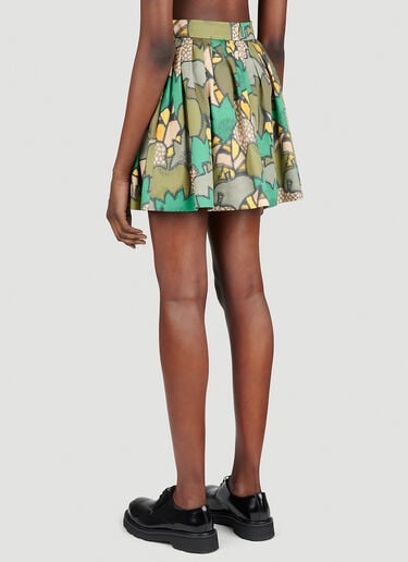 Kenzo Printed Mini Skirt Green knz0253001