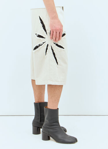 Origami Cut-Out Denim Shorts Kusikohc Origami Cut-Out Denim Shorts Beige kus0156006