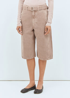 Lemaire Twisted Belted Bermuda Pink lem0258013