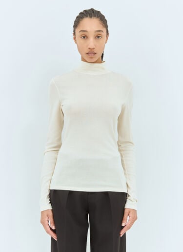 Lemaire Rib Turtleneck Top Off white lem0258015
