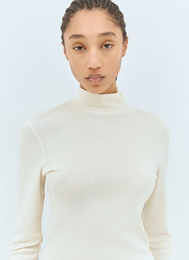 Lemaire Rib Turtleneck Top Off white lem0258015