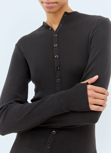 Lemaire Fitted Seamless Cardigan Grey lem0258029