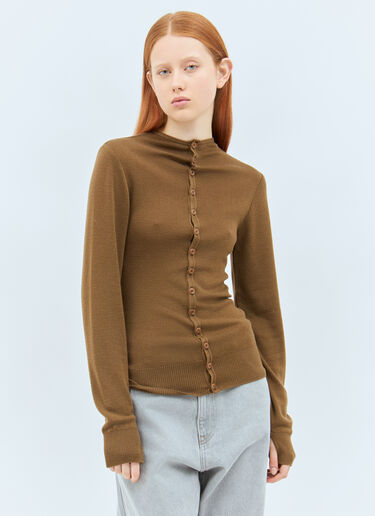Fitted Seamless Cardigan Lemaire Fitted Seamless Cardigan Brown lem0258030