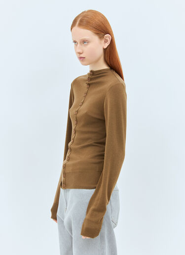 Fitted Seamless Cardigan Lemaire Fitted Seamless Cardigan Brown lem0258030
