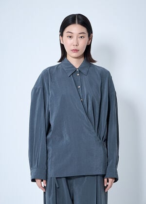Lemaire Straight Collar Twisted Shirt Grey lem0260004