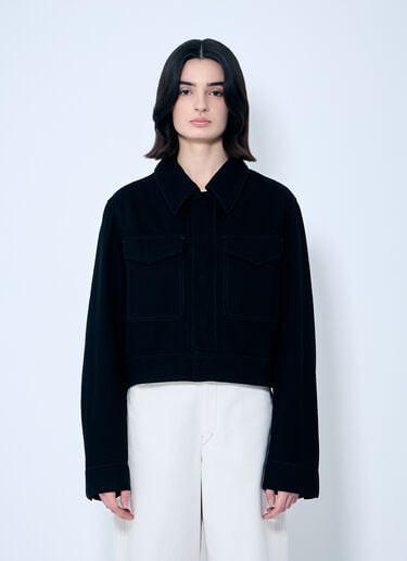Lemaire Cropped Denim Jacket Black lem0260008