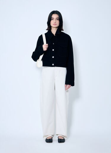 Lemaire Cropped Denim Jacket Black lem0260008