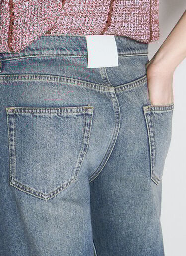Lanvin 扭褶宽松牛仔裤  蓝色 lnv0155006