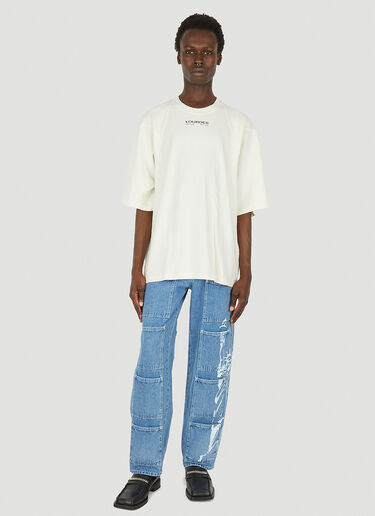 Lourdes Logo Print Graphic T-Shirt Cream lou0149005