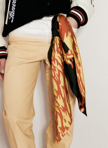Logo Print Silk Scarf Lanvin x Future Logo Print Silk Scarf Orange lvf0157016