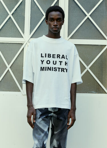 Logo Print T-Shirt Liberal Youth Ministry Logo Print T-Shirt White lym0154004