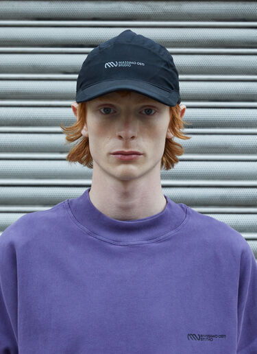 Logo Print Baseball Cap Massimo Osti Studio Logo Print Baseball Cap Black mao0158024