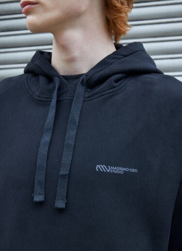 Massimo Osti Studio 로고 후드티셔츠  블랙 mao0158036