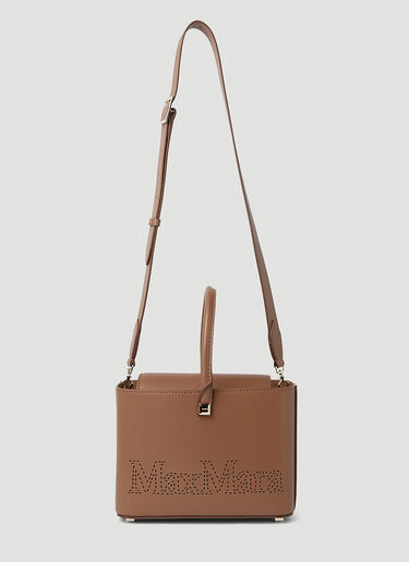 Max Mara 천공된 로고 쇼핑 핸드백 브라운 max0251028